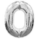 Silver Foil Number Balloon - 0